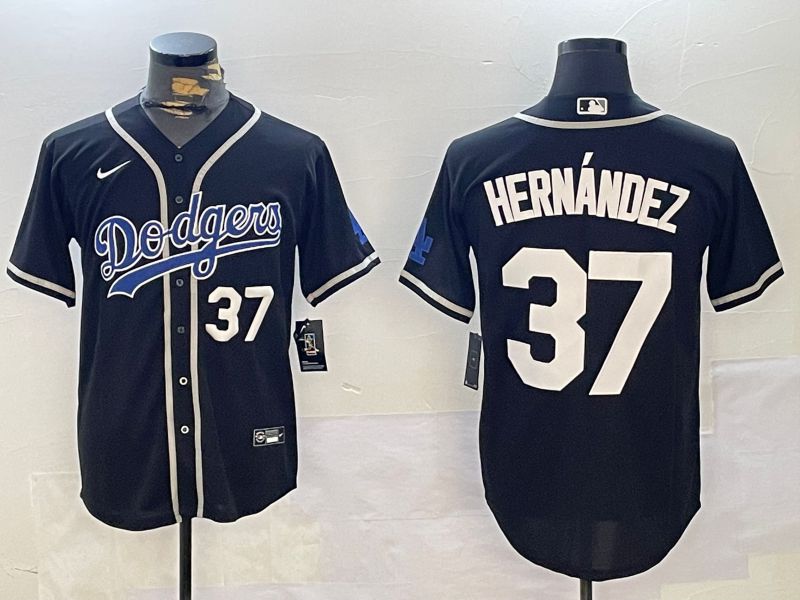 Men Los Angeles Dodgers #37 Hernandez Black Game 2024 Nike MLB Jersey style 11218->los angeles dodgers->MLB Jersey